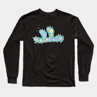 "ㅛ" Floral Letter Hangeul Long Sleeve T-Shirt